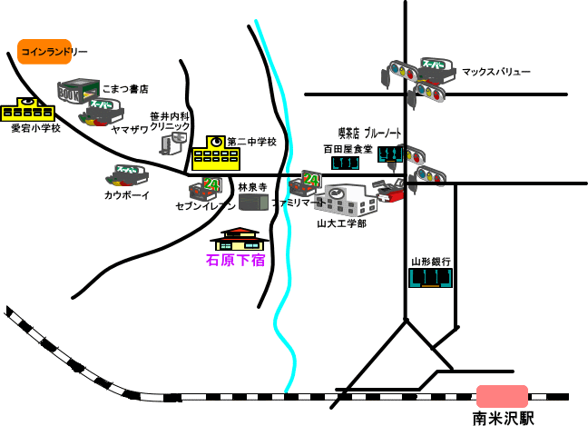 石原下宿の地図