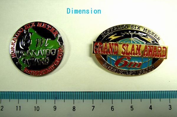 Dimension of the badges