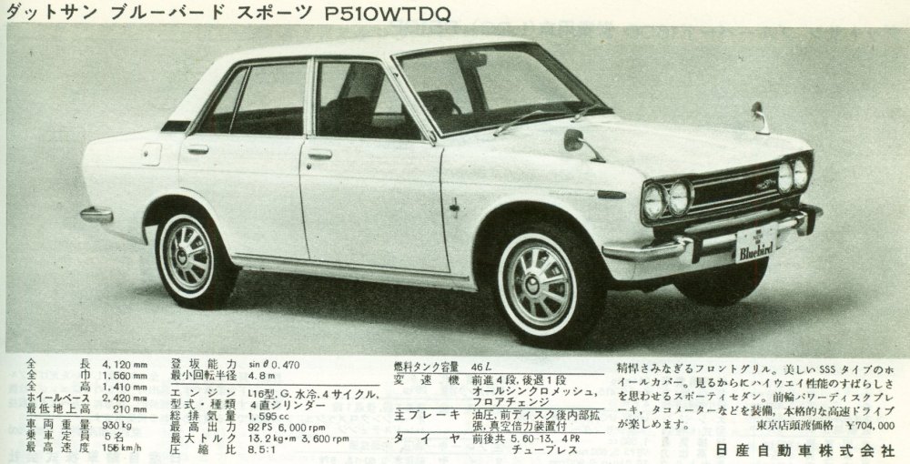 DATSUN Bluebird P510 DX(WT)